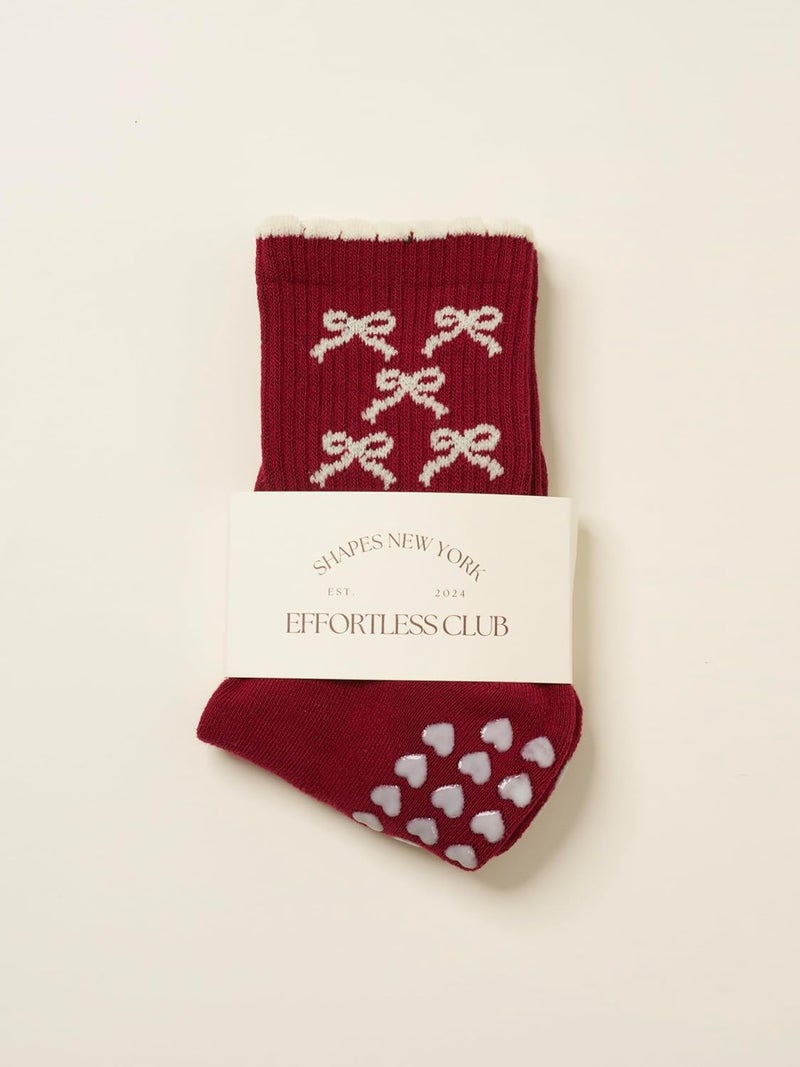 Shapes Studio Crew Half Calf Grip Socks, Cutest Fruits Pilates Socks, Ruffle socks, Non-Slip, Barre Yoga Fitness - Image 3